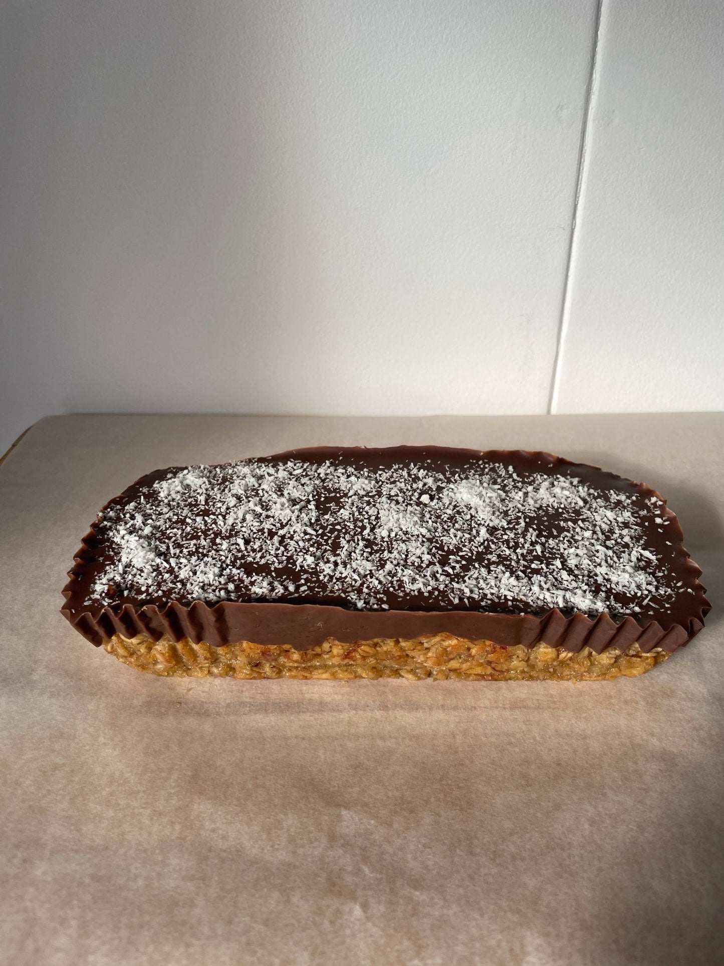 Banana, Chocolate and Coconut Flapjack Slab - Gluten Free and Vegan - 1 Slab - The Cookie Lass