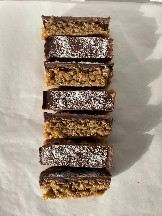 Banana, Chocolate and Coconut Flapjack Slab - Gluten Free and Vegan - 1 Slab - The Cookie Lass