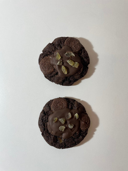 Chocolate & Crystallised Ginger Cookies - Gluten Free & Vegan - Box of 4 - The Cookie Lass